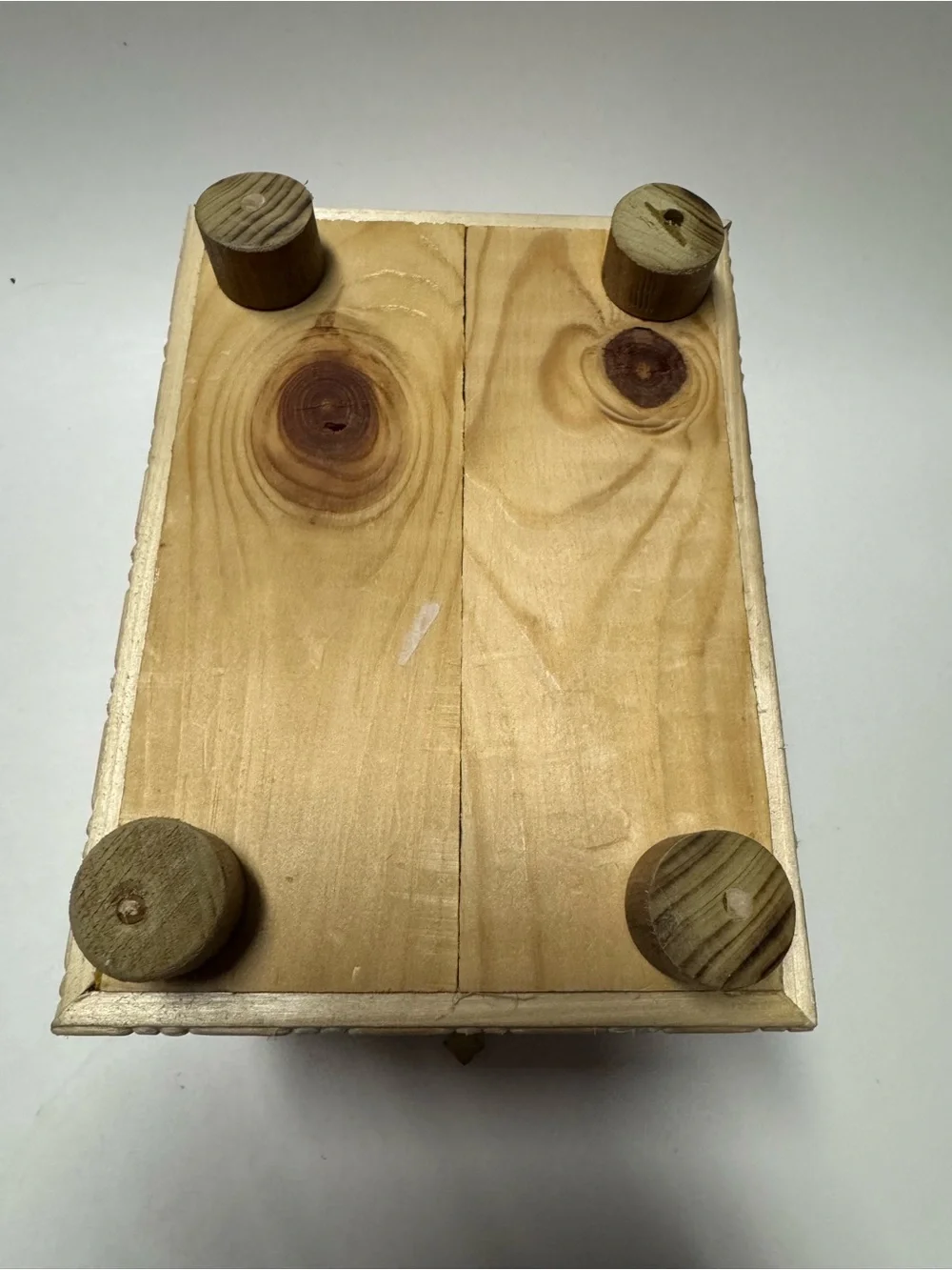 Wooden Decorative Prayer Box with Cross - Light Natural Finish
